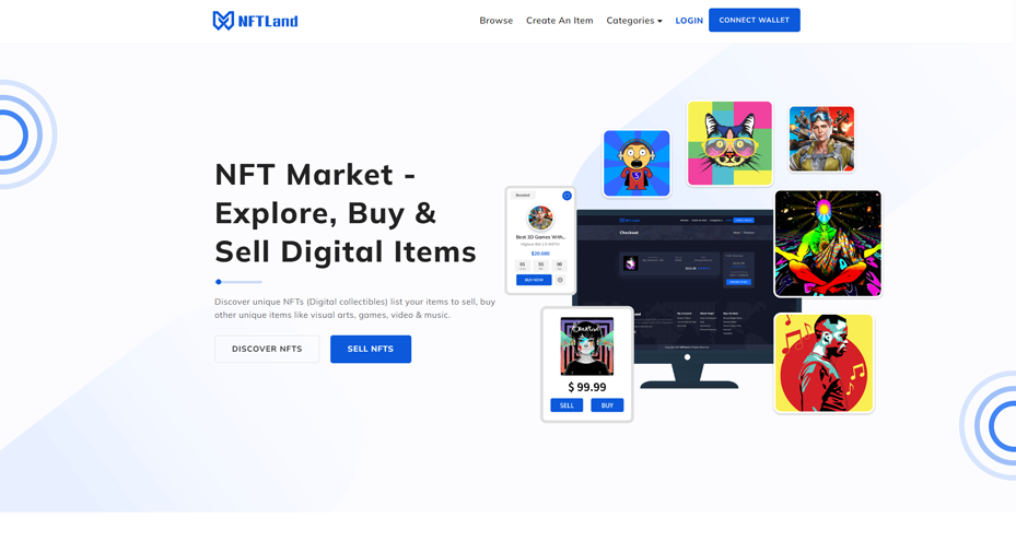 NFT marketplace website template with every features and pre-designed screens to speed up the web development.
