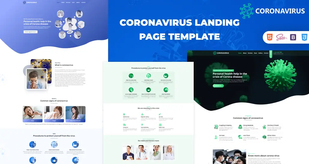 Free website template for health care site to start offering their services online to patients.