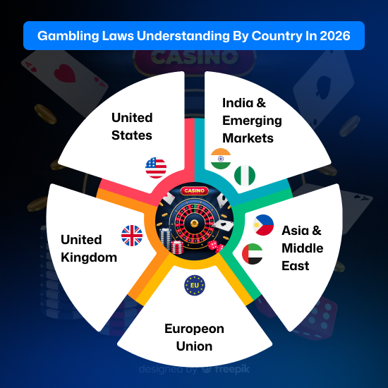 Different country gambling laws are explained to make a business safe from such issues.