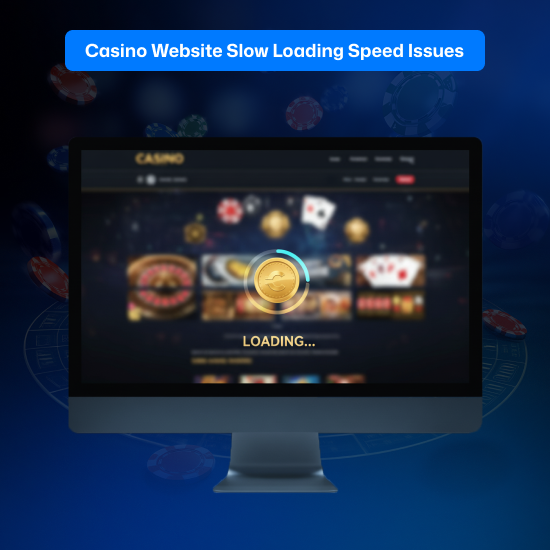 Casino website slow loading page example, where the game page takes time to appear.