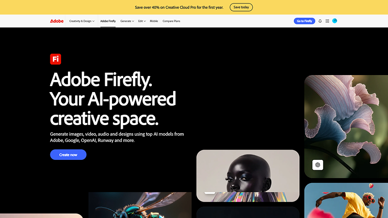 Adobe Firefly tool for illustration and graphic designing for web products.