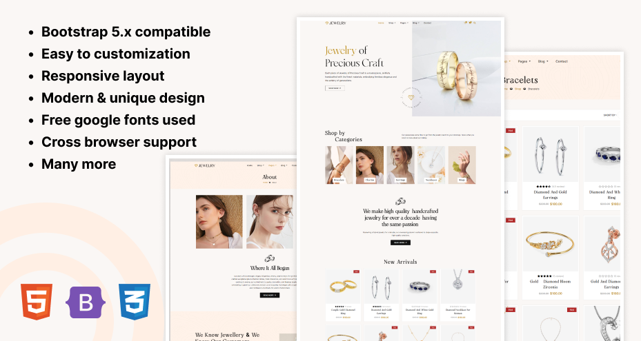 Jewelry Store Website Template in HTML CSS
