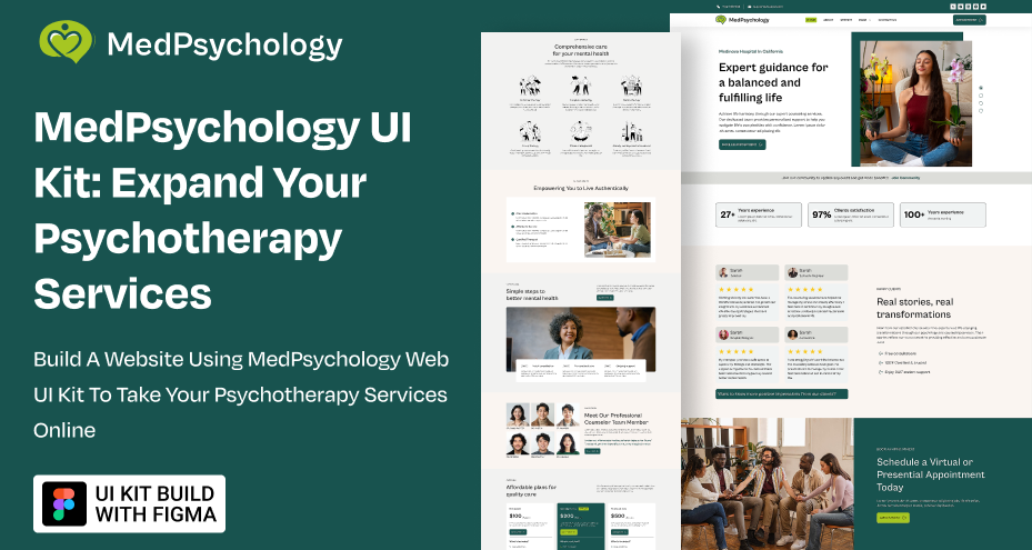 Psychology & Counseling Web UI Kit - Figma Therapy Website Design