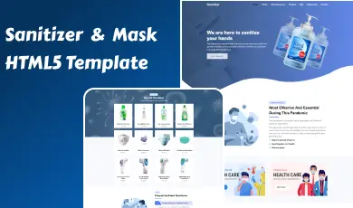Sanitiser and mask template including features