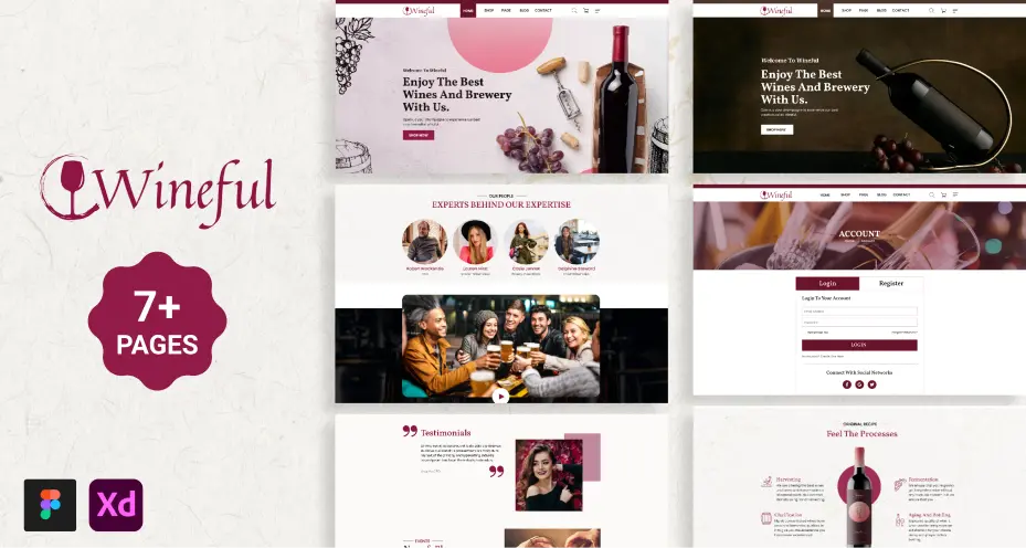7+ pages of wineful UI kit