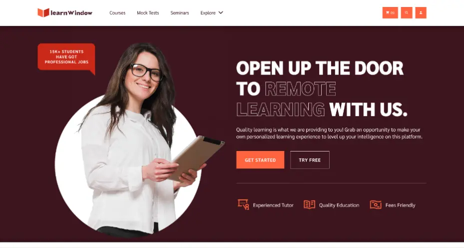 Learn window UI kit home page