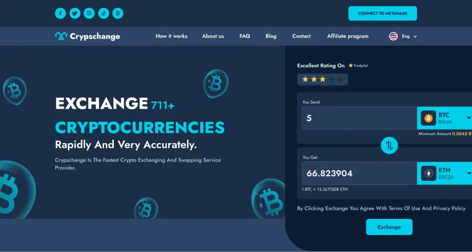 Crypschange UI kit home page