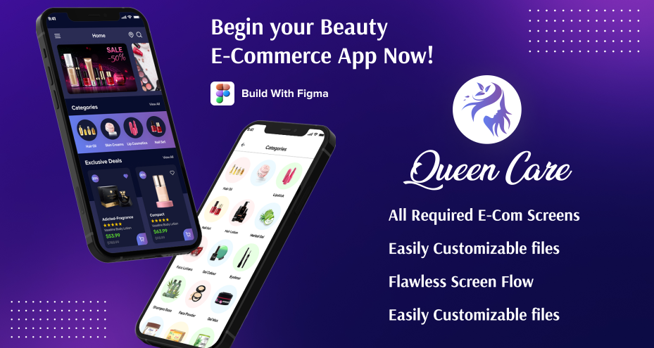 Queen care application mobile screen page