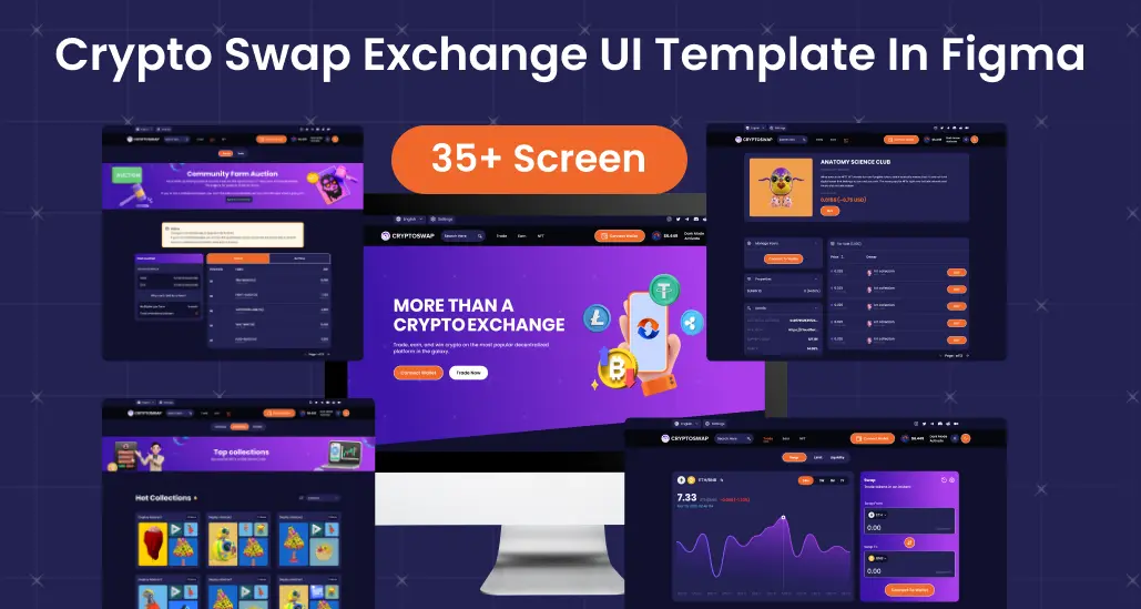 Crypto swap exchange UI kit homepage