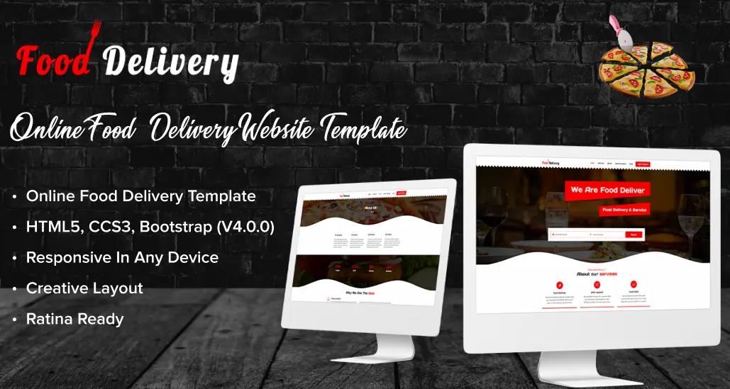 Online food delivery template's main features