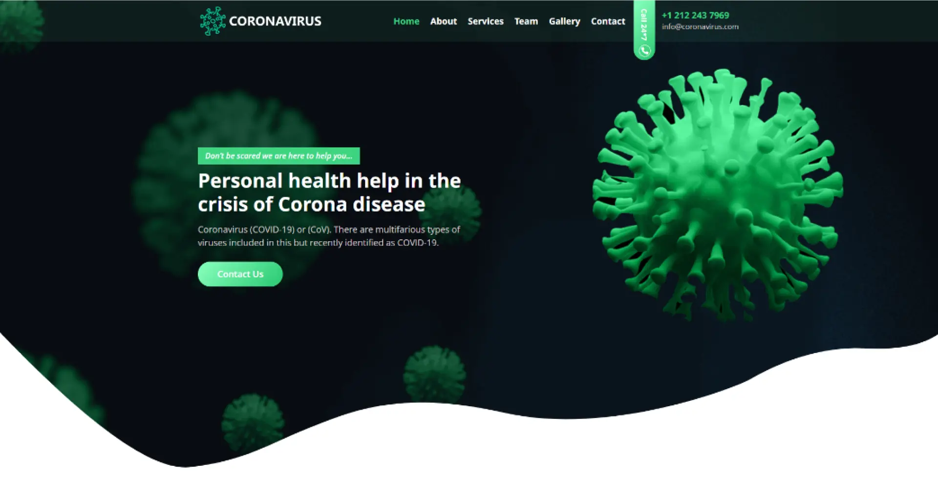 Coronavirus template homepage