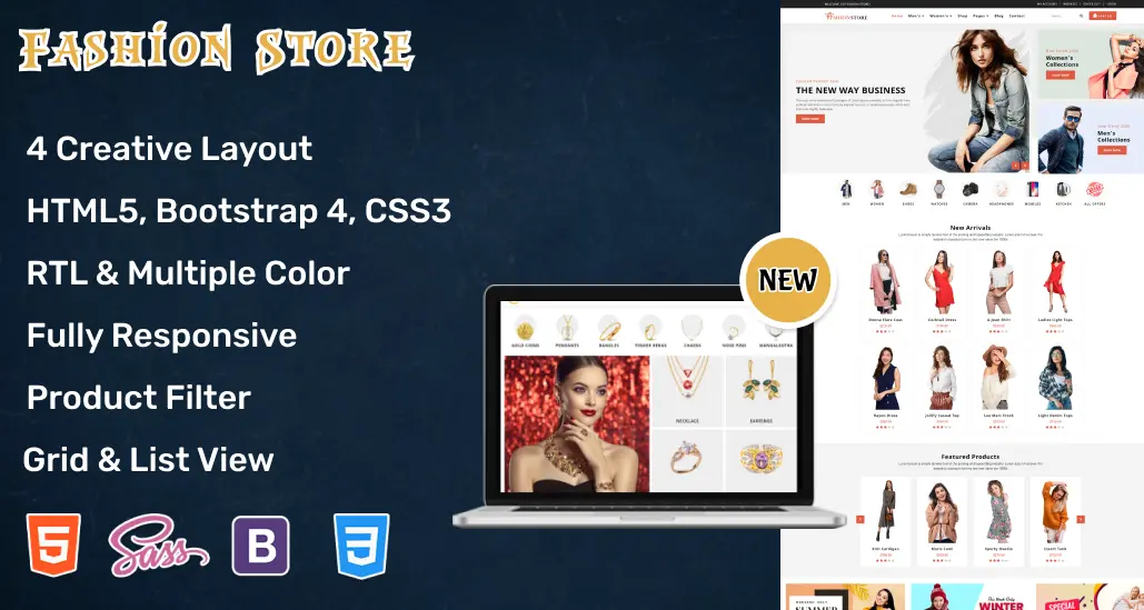 Fashion store template features
