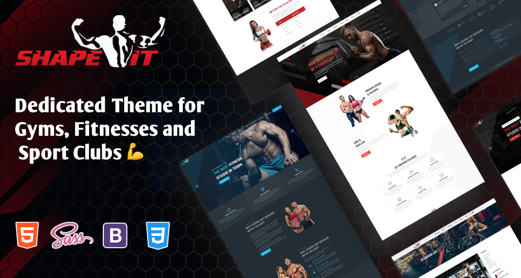 Health and fitness website template features