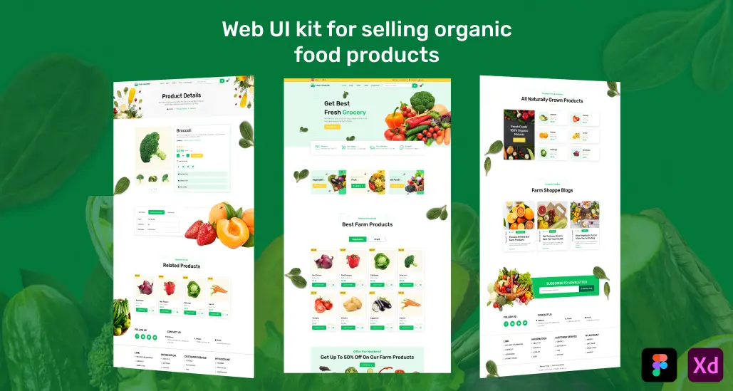 Selling organic food product page