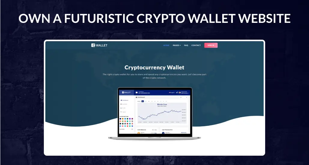Cryptocurrency Dynamic Wallet Website homepage