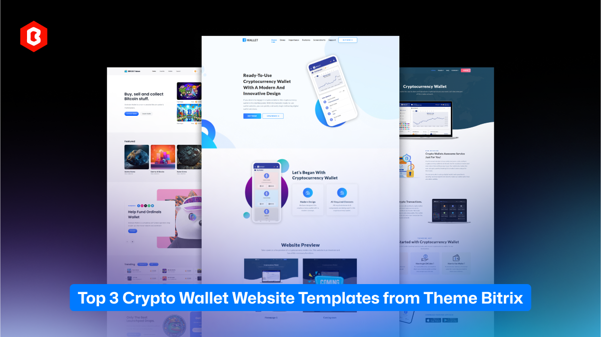 Top 3 Crypto Wallet Website Templates from Theme Bitrix