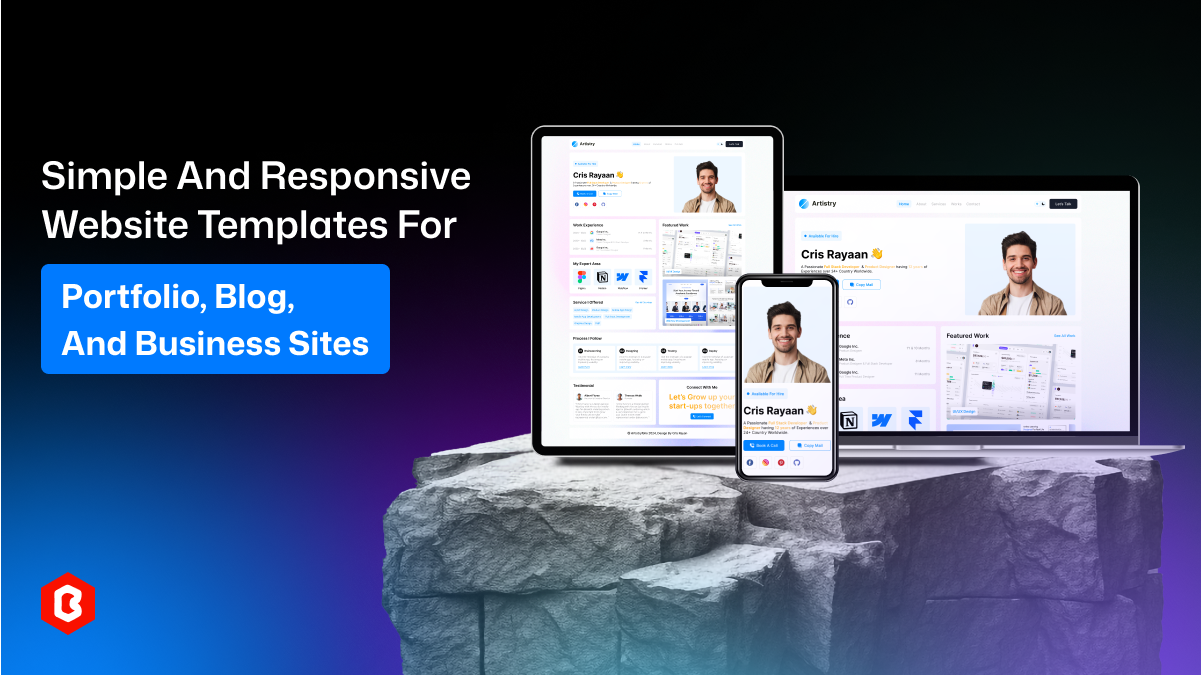 Simple and Responsive Website Templates for Portfolio, Blog, and Business Sites