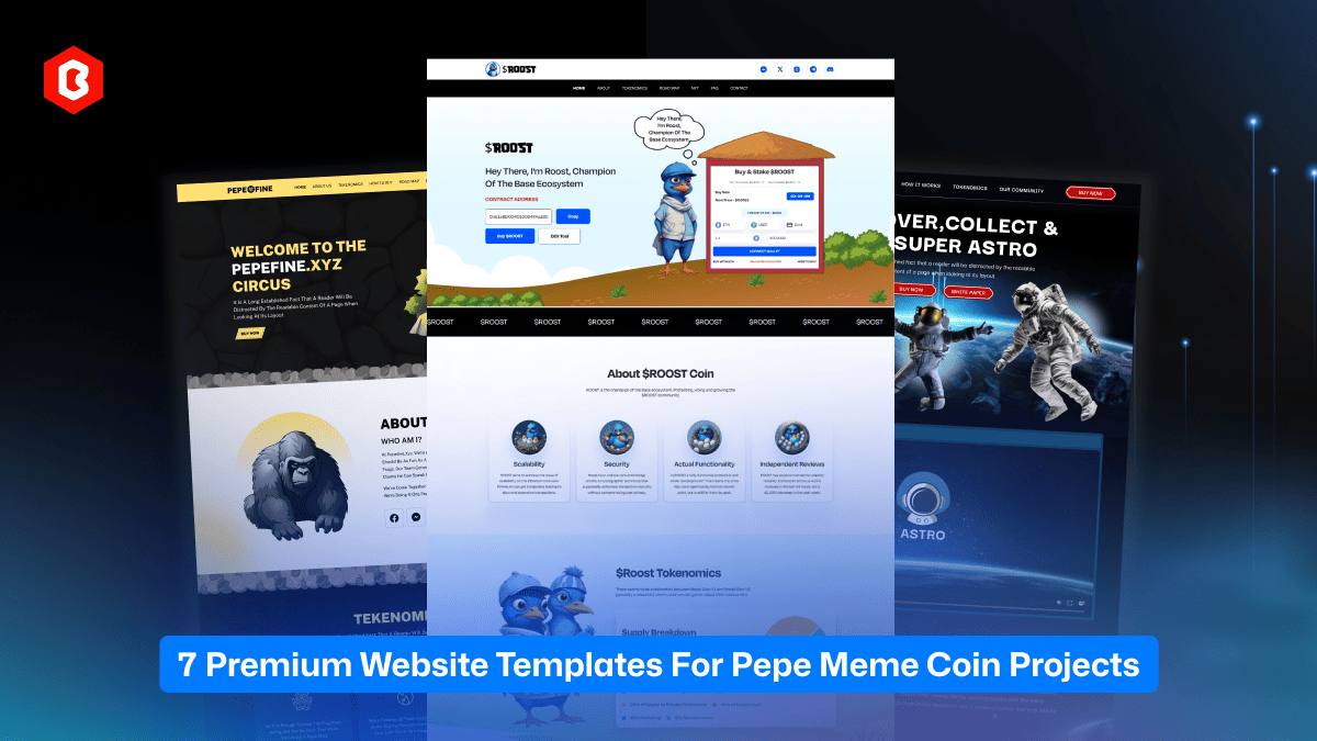 7 Premium Website Templates for Pepe Meme Coin Projects