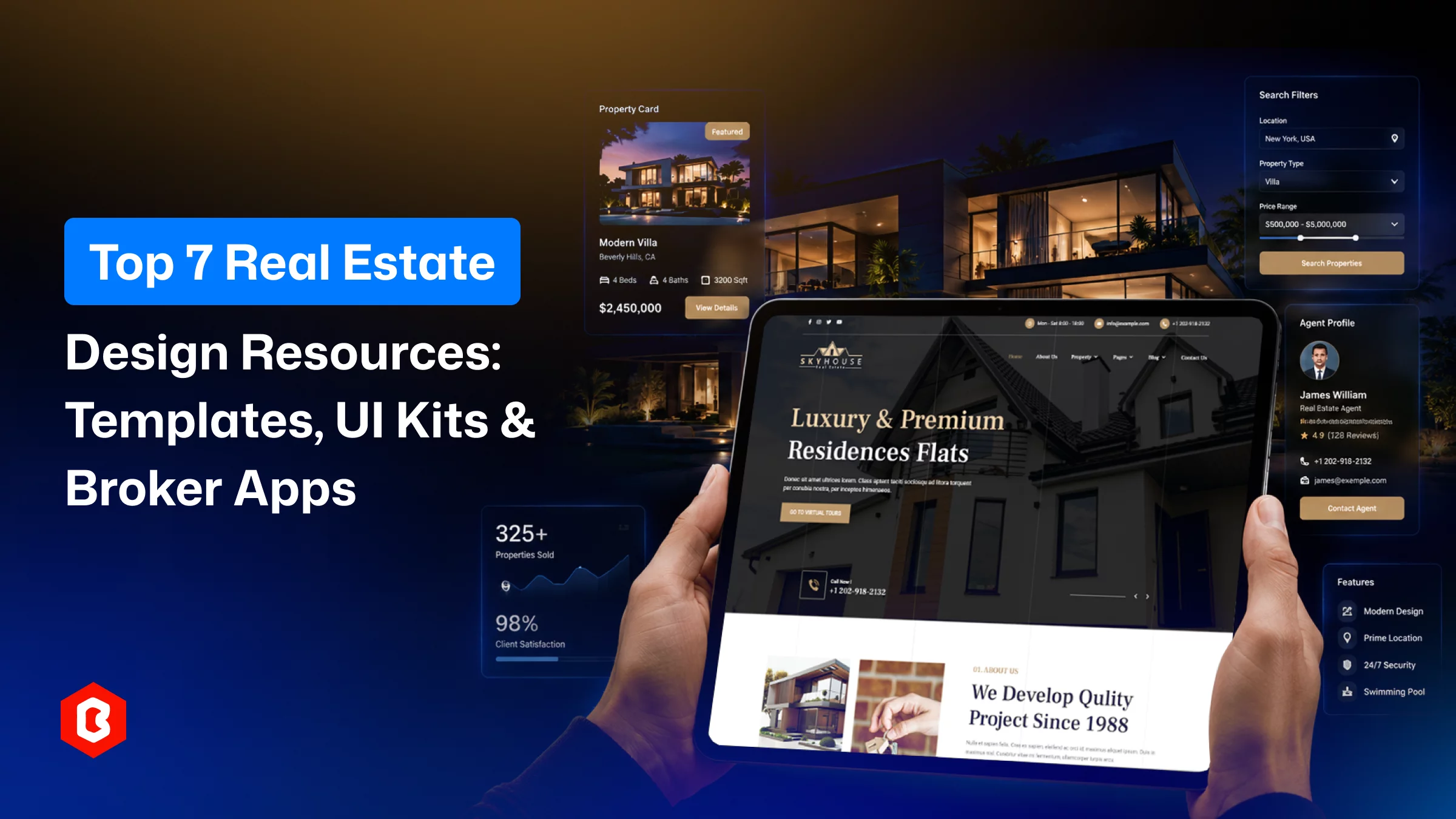 Top 7 Real Estate Design Resources: Real Estate website templates, UI Kits & Broker Apps for 2026