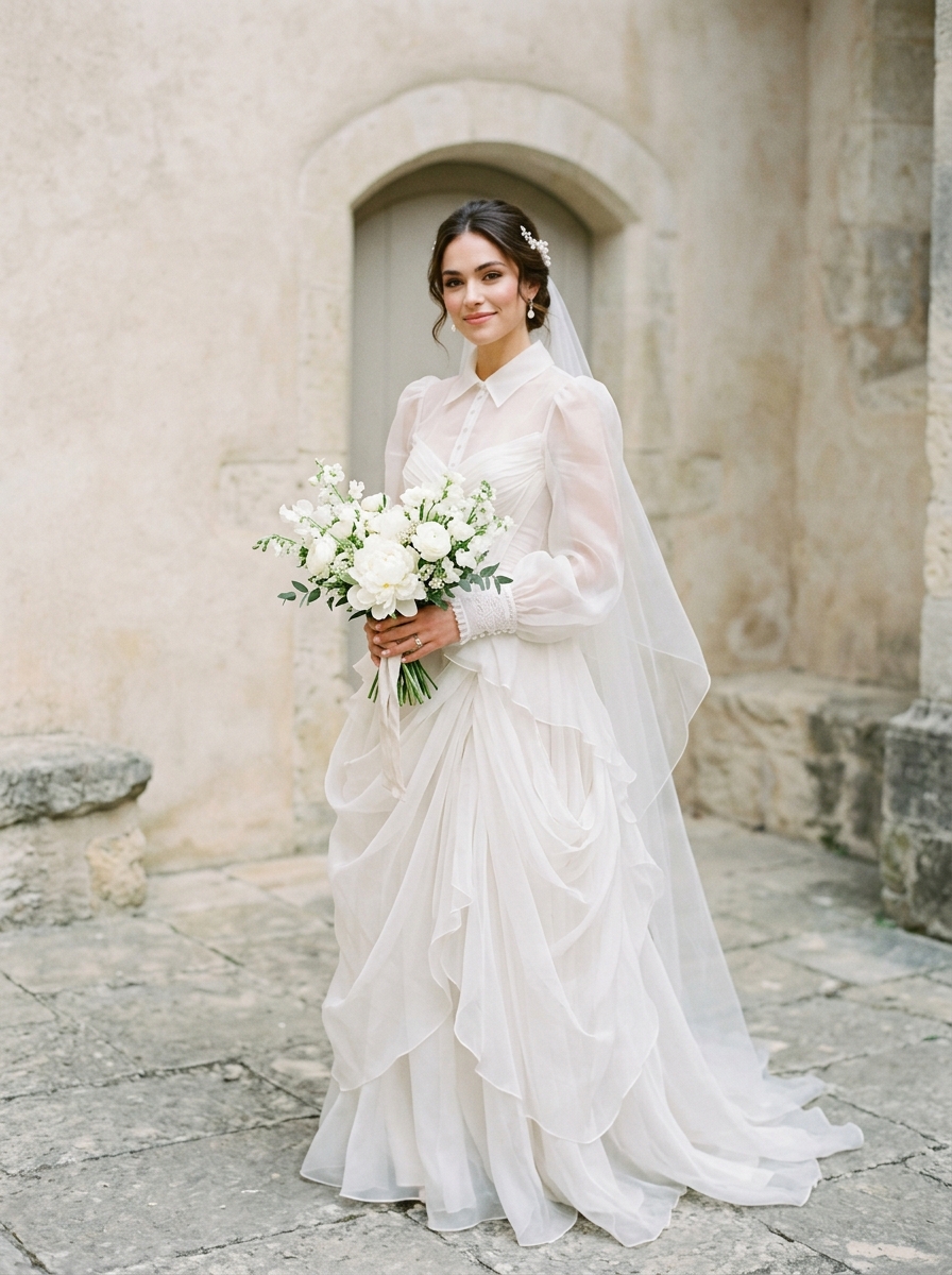Editorial bridal couture portrait