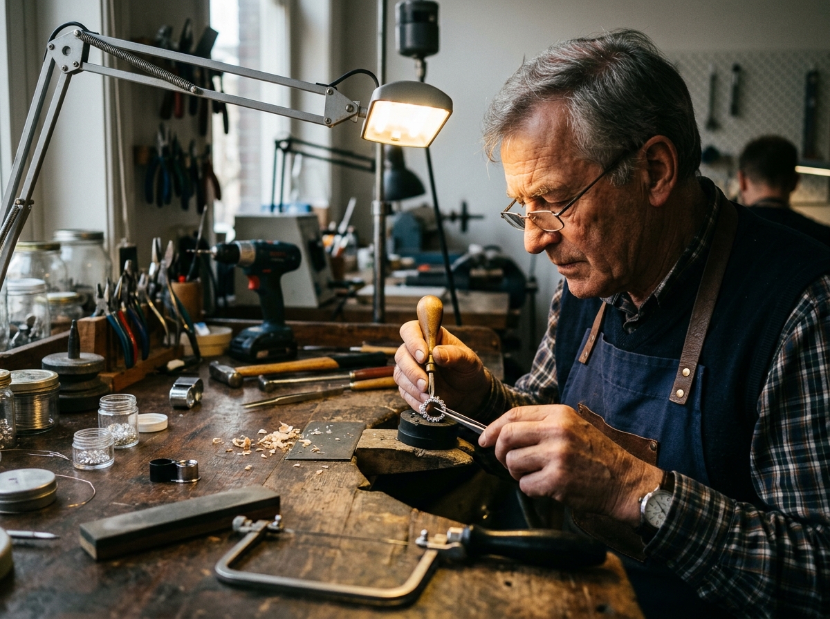 Master Jeweller at the Atelier Workbench