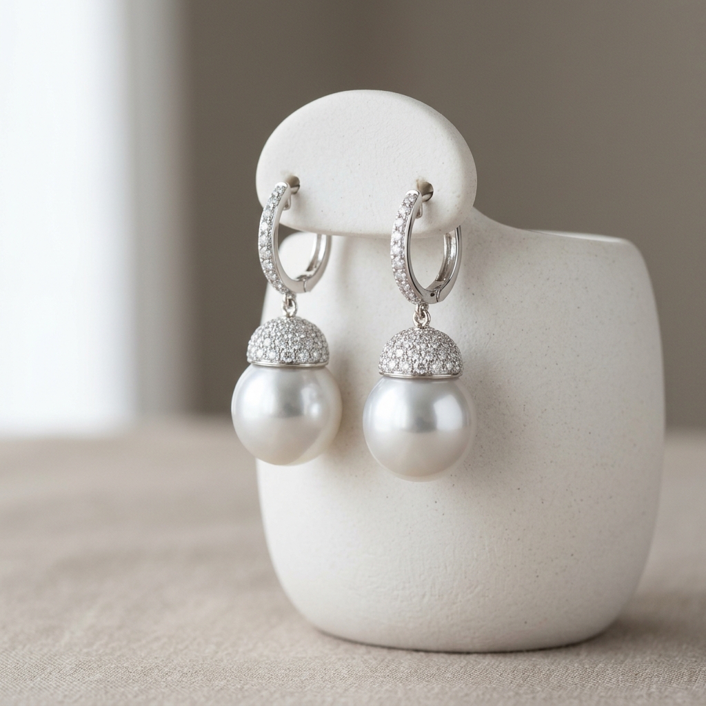 Lumière South Sea Pearl & Diamond Drops