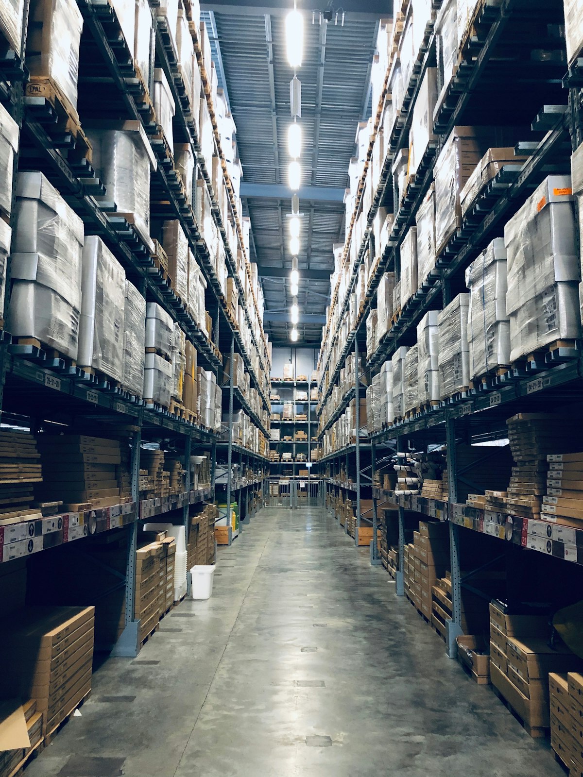 Modern automated logistics warehouse