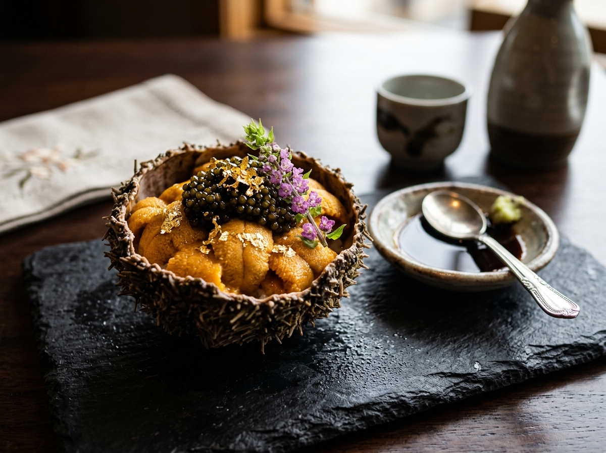 Hokkaido Sea Urchin Uni with Sturgeon Caviar