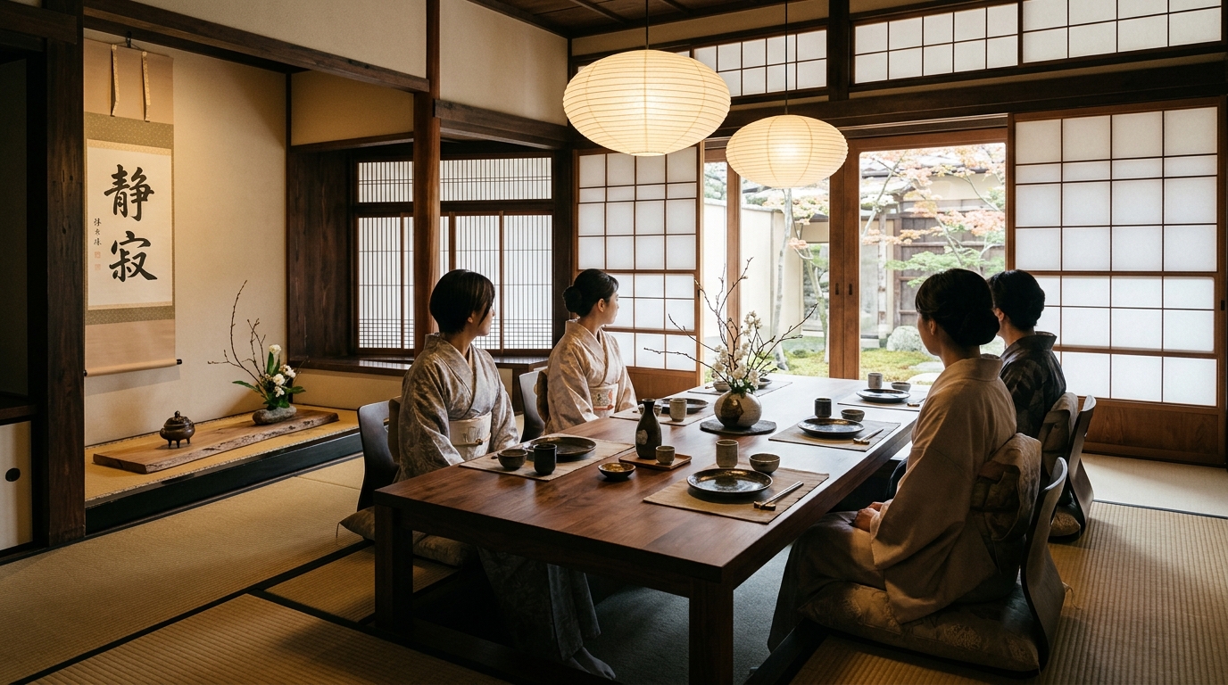 Private dining room with washi shoji screens