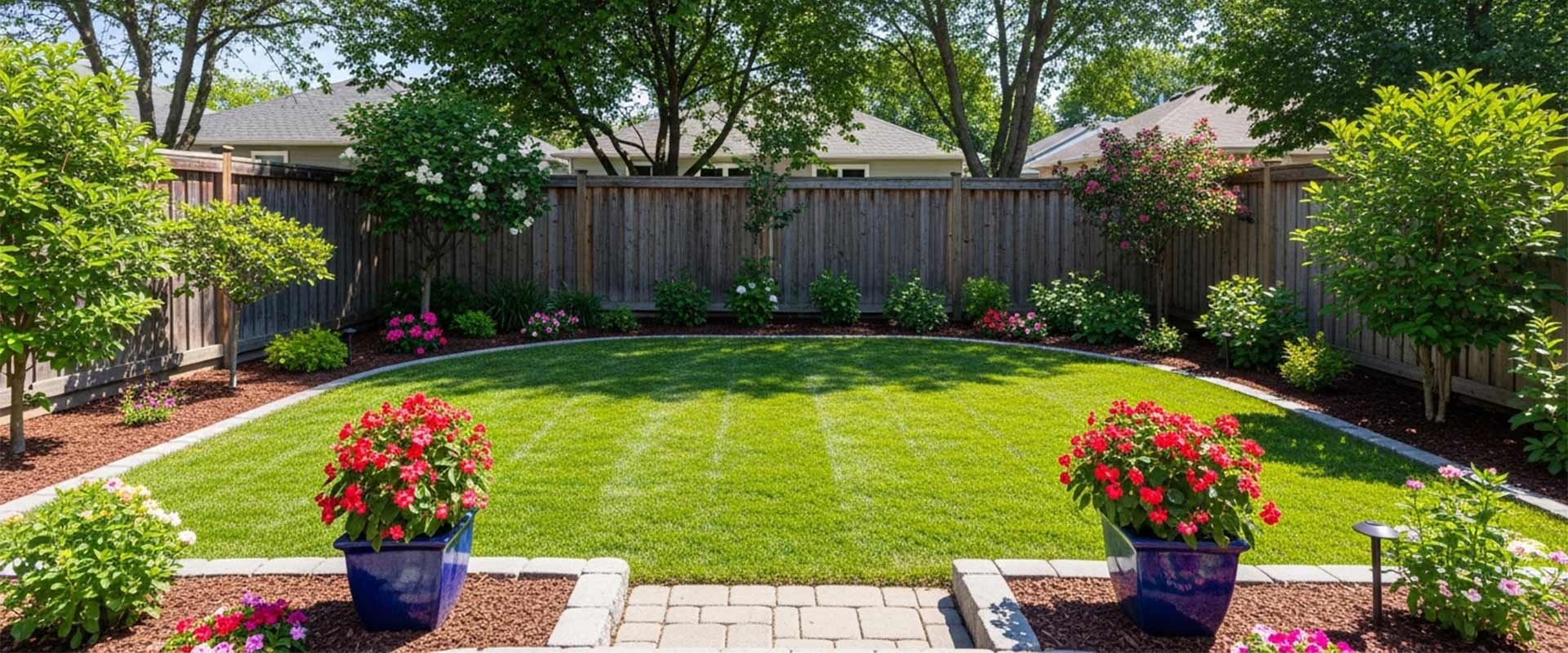 Unprepared backyard site before landscaping work